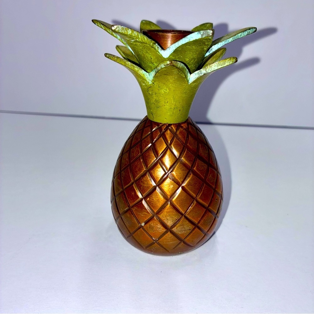 Brass Pineapple Candle Holder Caribbean Decor Candlestick Taper